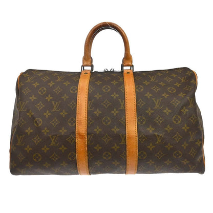 Louis Vuitton Keepall Bag Monogram Canvas Brown Canvas Travel Bag Bag (   )