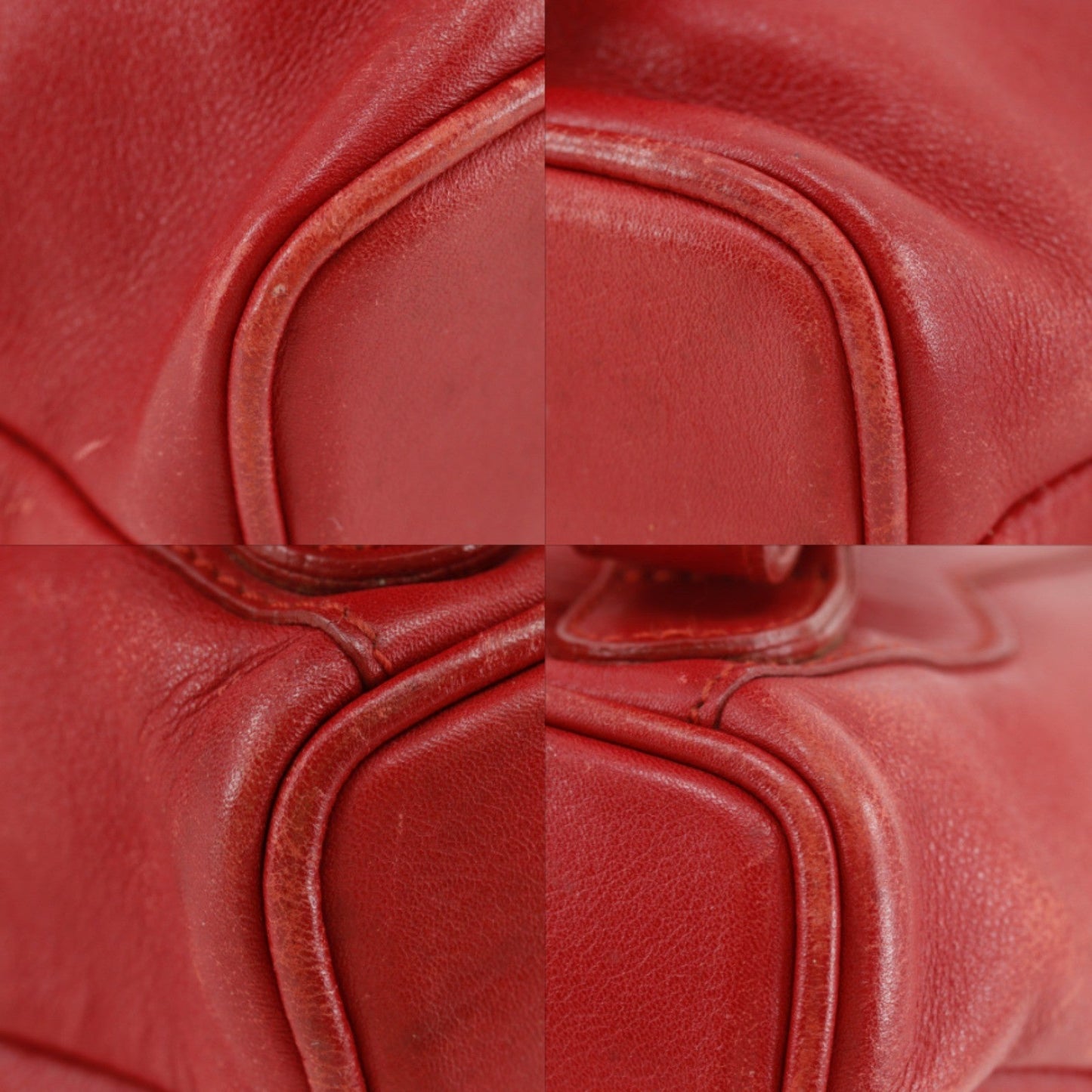 Gucci Vintage Bamboo Backpack Leather Red Leather Backpack Bag (   )