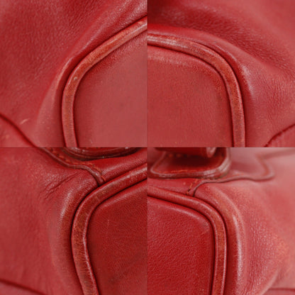 Gucci Vintage Bamboo Backpack Leather Red Leather Backpack Bag (   )