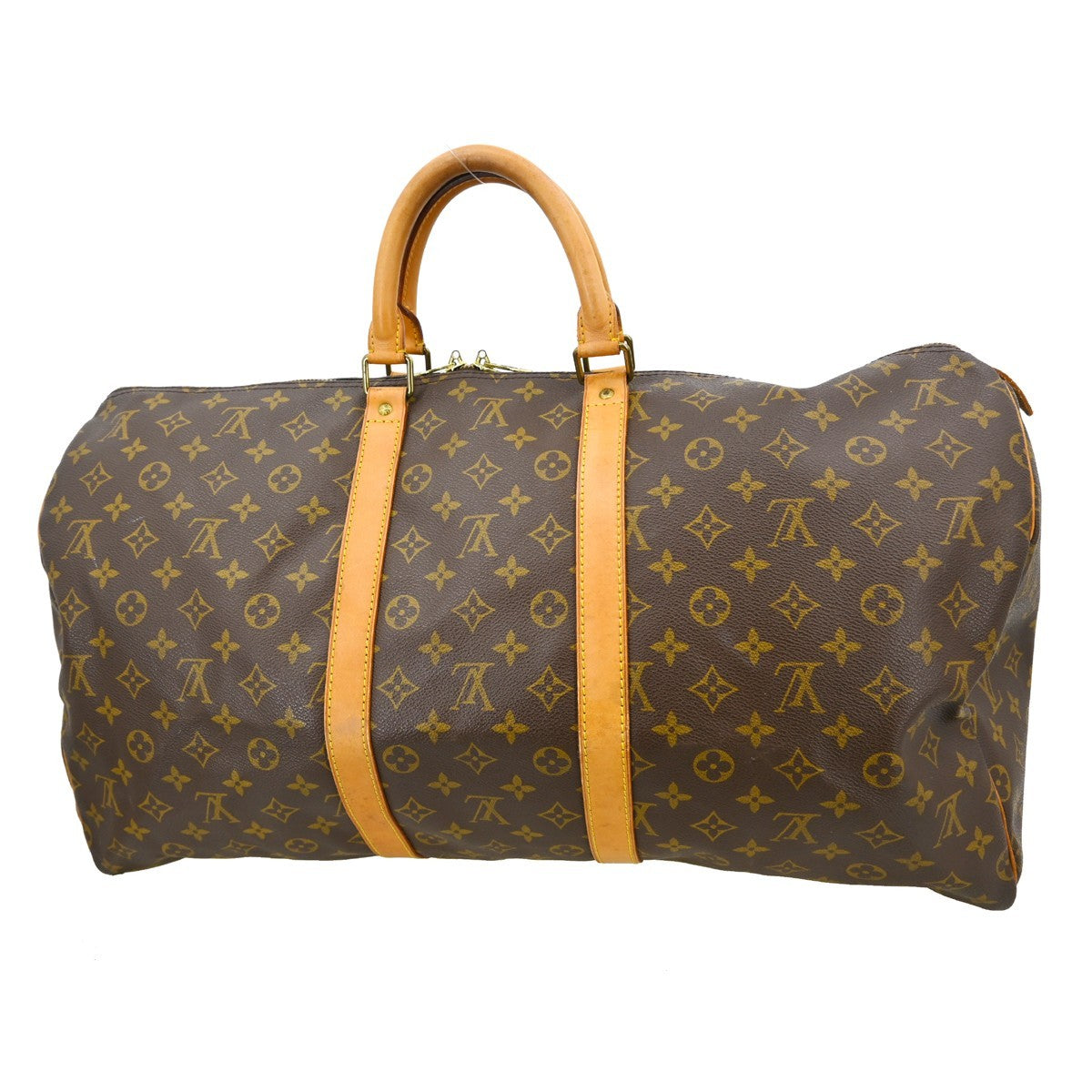 Louis Vuitton Keepall Bag Monogram Canvas Brown Canvas Travel Bag Bag (   )