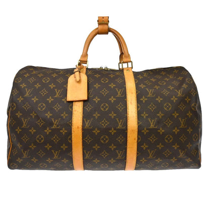 Louis Vuitton Keepall Bag Monogram Canvas Brown Canvas Travel Bag Bag (   )