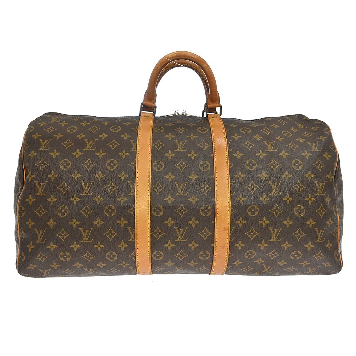 Louis Vuitton Keepall Bag Monogram Canvas Brown Canvas Travel Bag Bag (   )