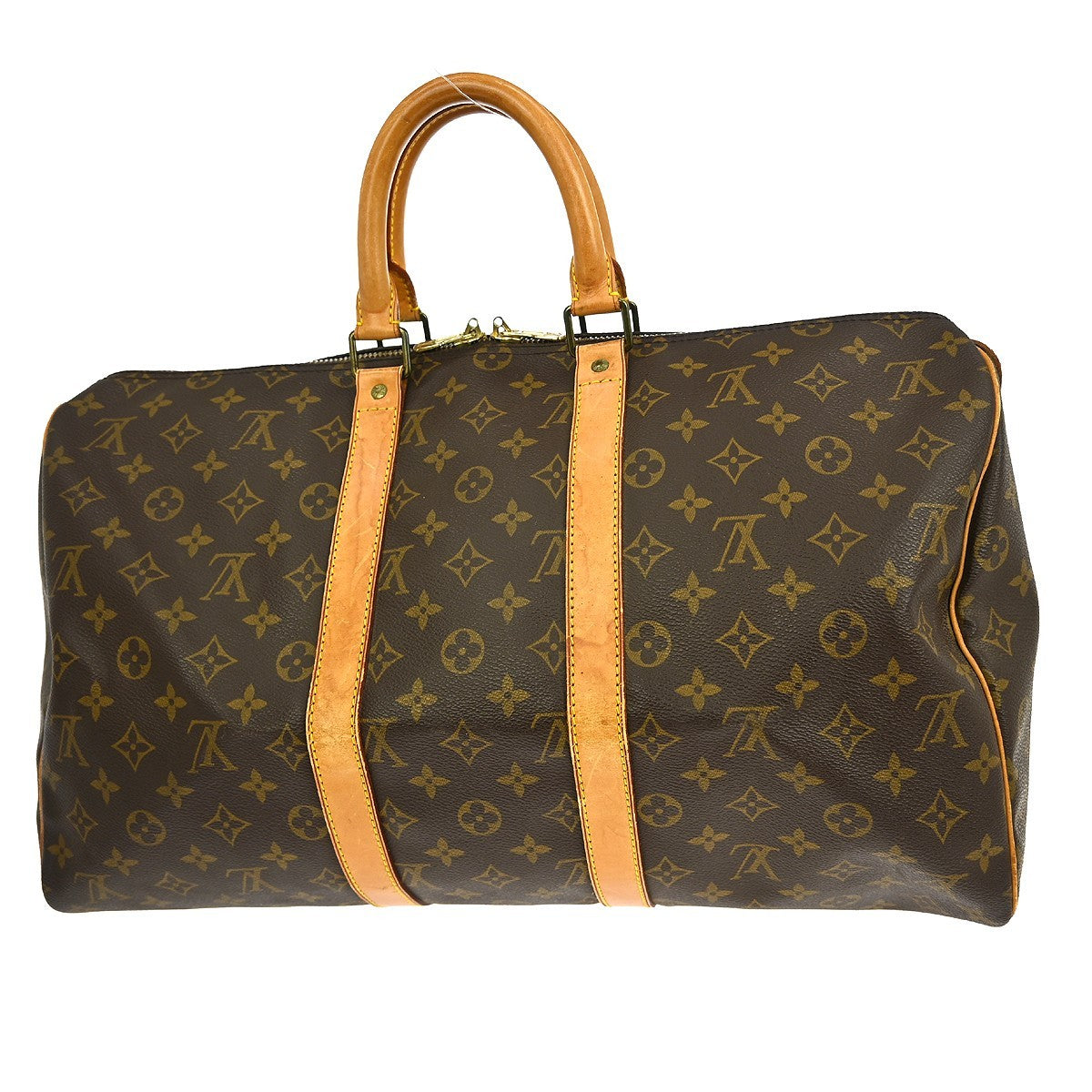 Louis Vuitton Keepall Bag Monogram Canvas Brown Canvas Travel Bag Bag (   )