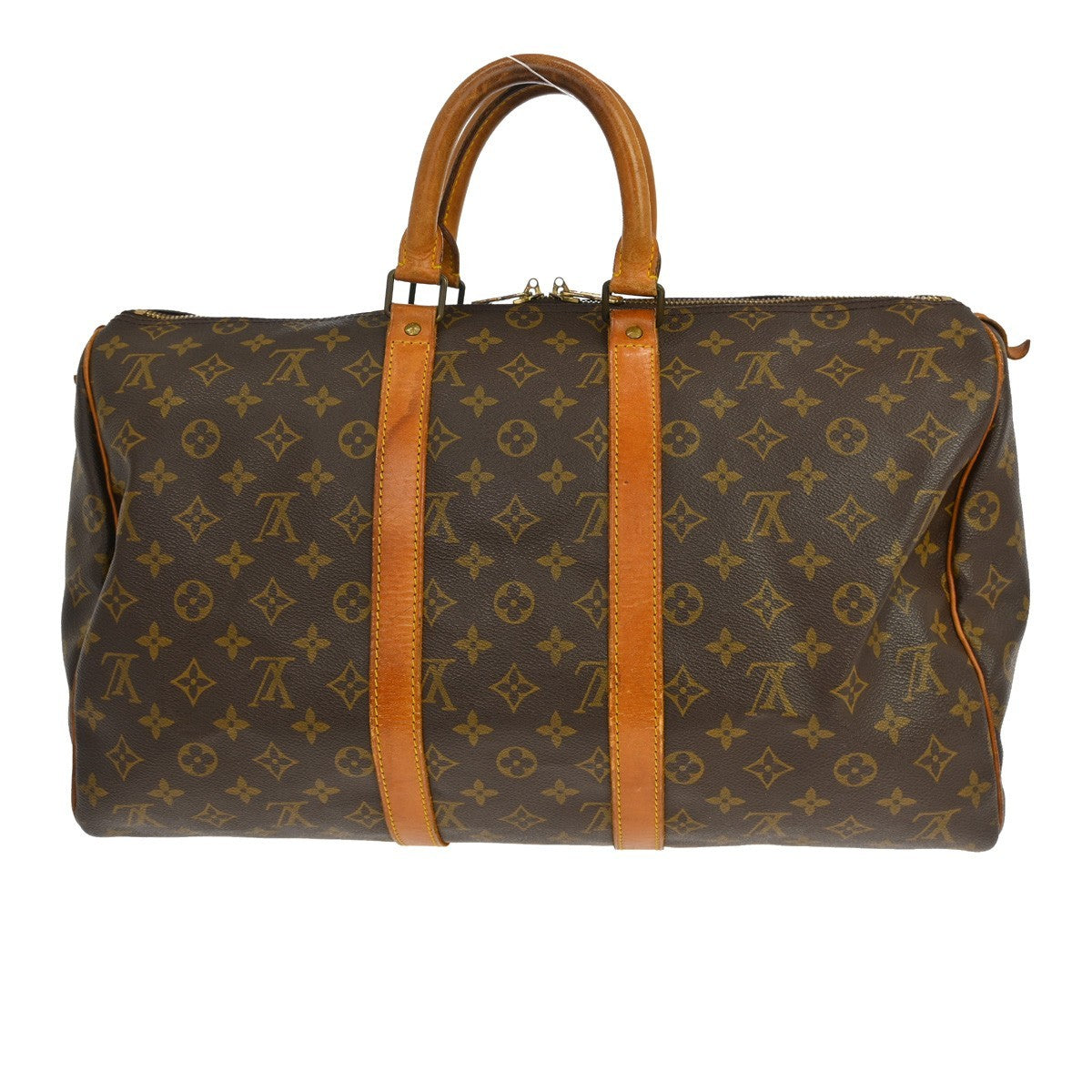 Louis Vuitton Keepall Bag Monogram Canvas Brown Canvas Travel Bag Bag (   )