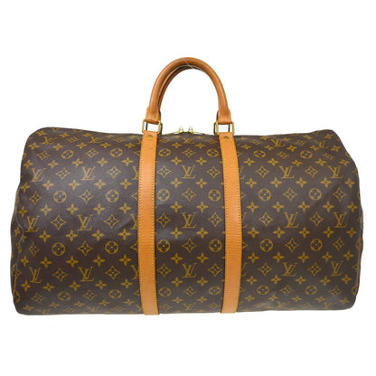 Louis Vuitton Keepall Bag Monogram Canvas Brown Canvas Travel Bag Bag (   )