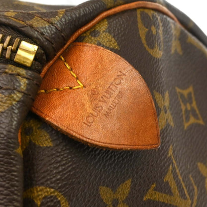 Louis Vuitton Keepall Bag Monogram Canvas Brown Canvas Travel Bag Bag (   )
