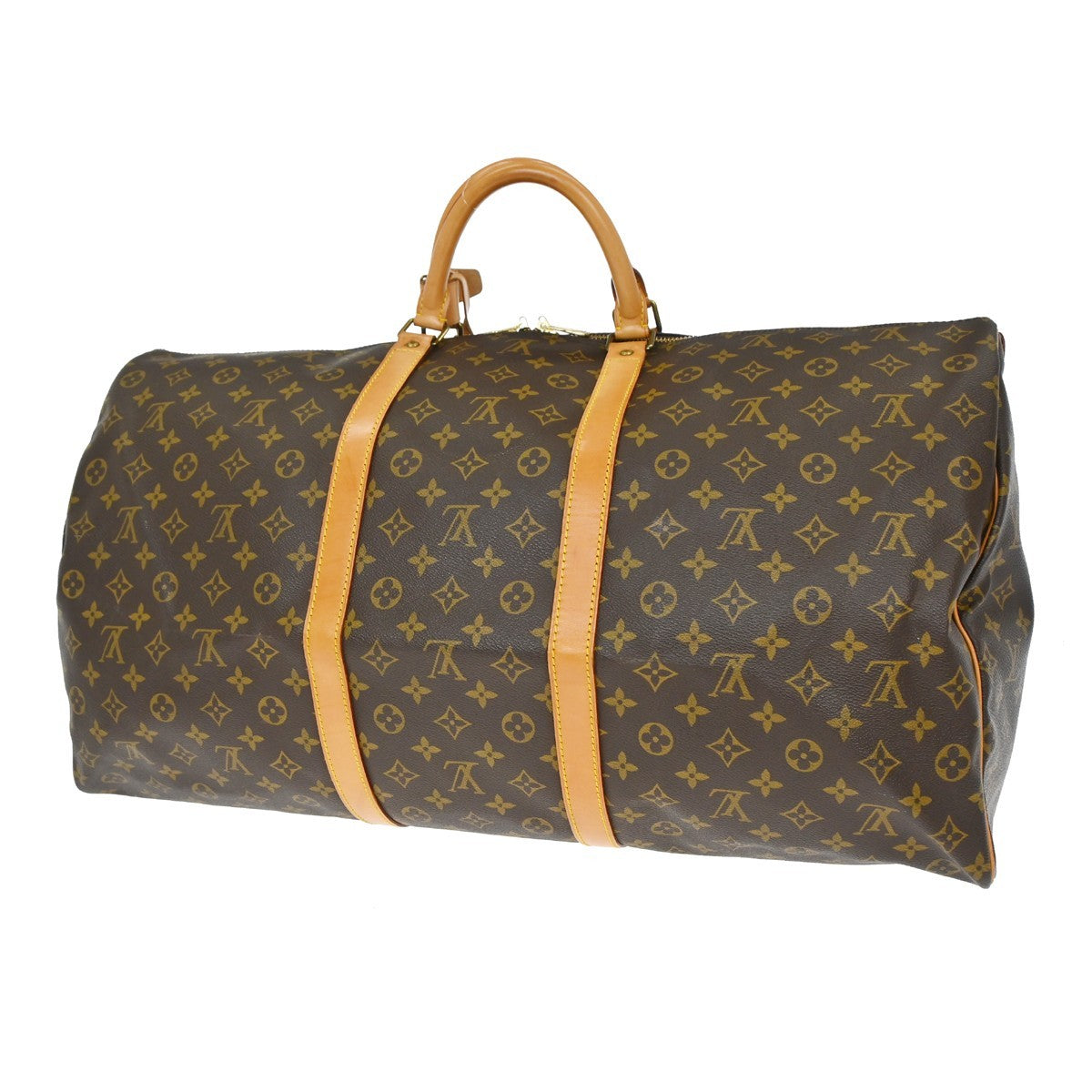 Louis Vuitton Keepall Bag Monogram Canvas Brown Canvas Travel Bag Bag (   )