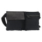 Gucci Vintage Double Belt Bag Gg Canvas With Leather Black Canvas Shoulder Bag Bag (   )