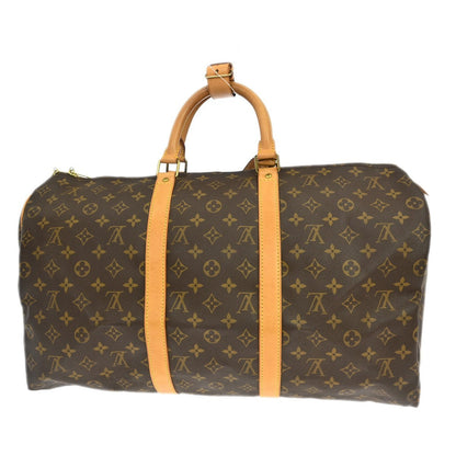 Louis Vuitton Keepall Bag Monogram Canvas Brown Canvas Travel Bag Bag (   )