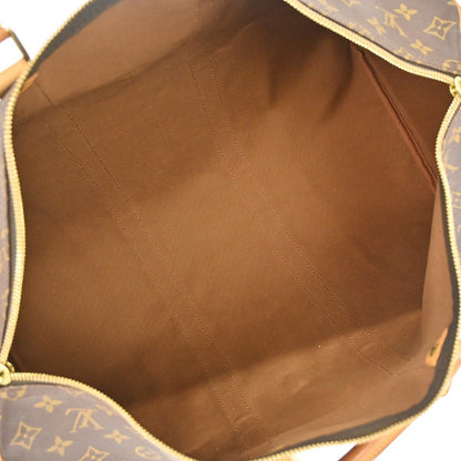 Louis Vuitton Keepall Bag Monogram Canvas Brown Canvas Travel Bag Bag (   )