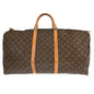 Louis Vuitton Keepall Bag Monogram Canvas Brown Canvas Travel Bag Bag (   )