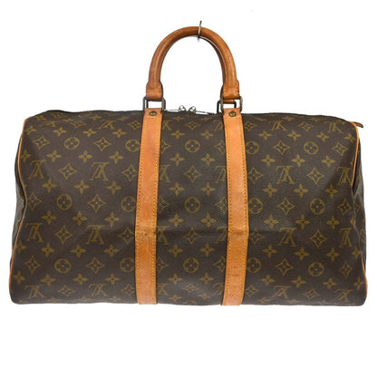 Louis Vuitton Keepall Bag Monogram Canvas Brown Canvas Travel Bag Bag (   )