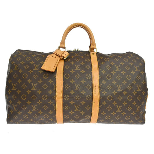 Louis Vuitton Keepall Bag Monogram Canvas Brown Canvas Travel Bag Bag (   )
