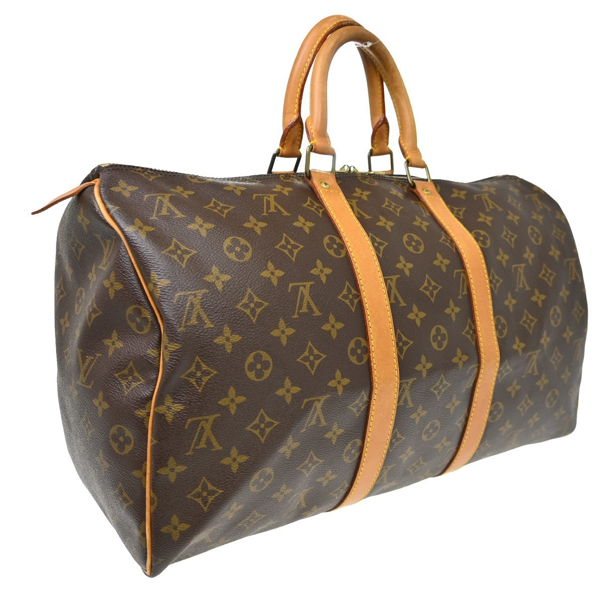 Louis Vuitton Keepall Bag Monogram Canvas Brown Canvas Travel Bag Bag (   )