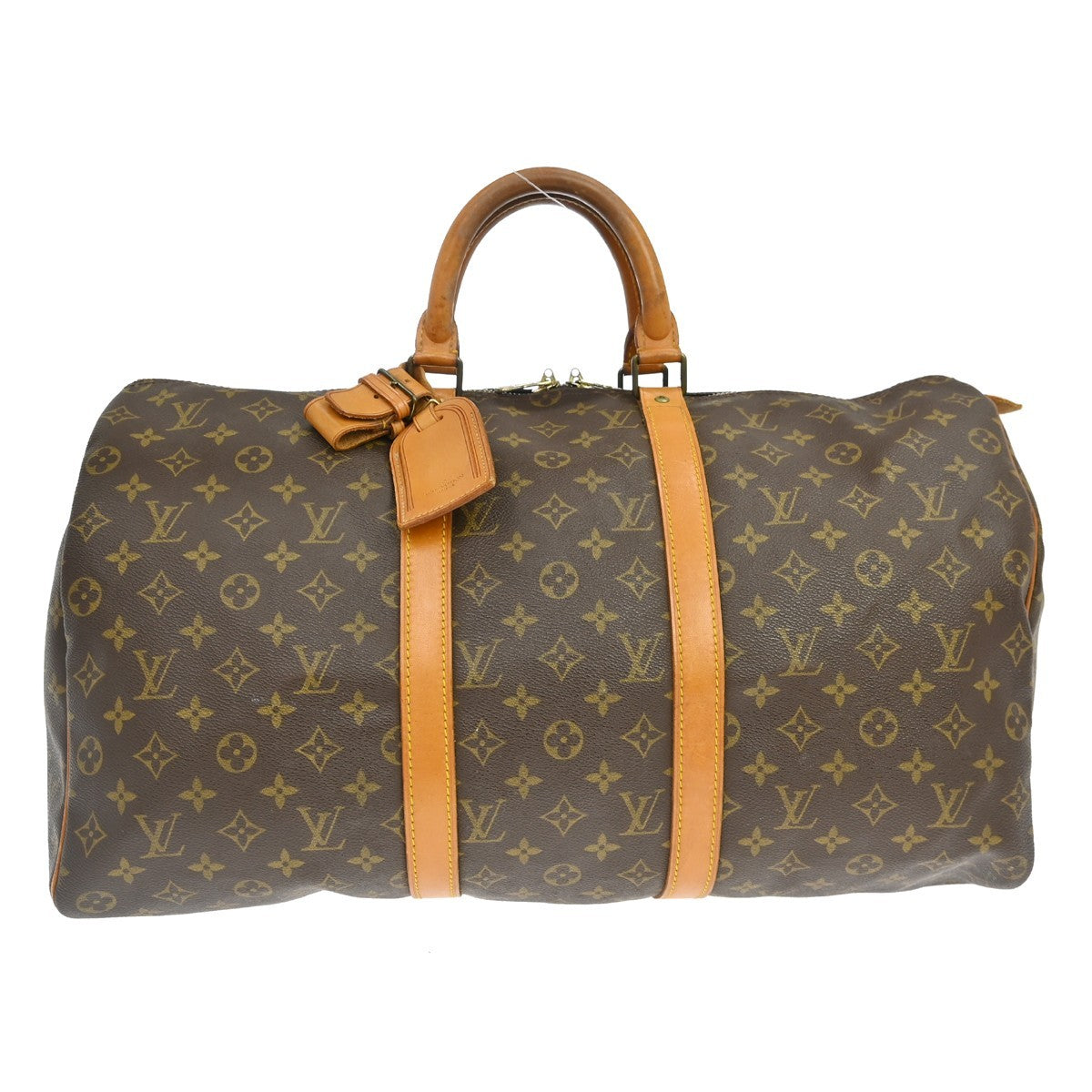 Louis Vuitton Keepall Bag Monogram Canvas Brown Canvas Travel Bag Bag (   )