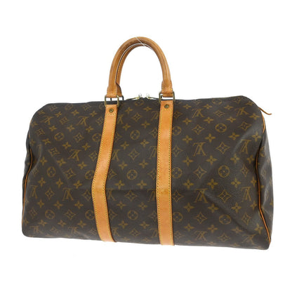Louis Vuitton Keepall Bag Monogram Canvas Brown Canvas Travel Bag Bag (   )