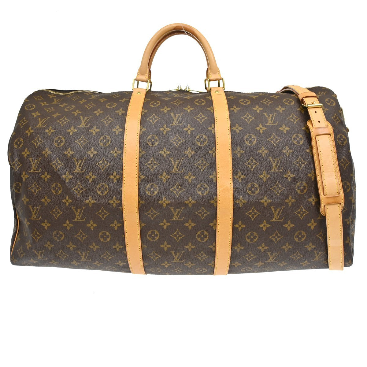 Louis Vuitton Keepall Bandouliere Bag Monogram Canvas Brown Canvas Travel Bag Bag (   )
