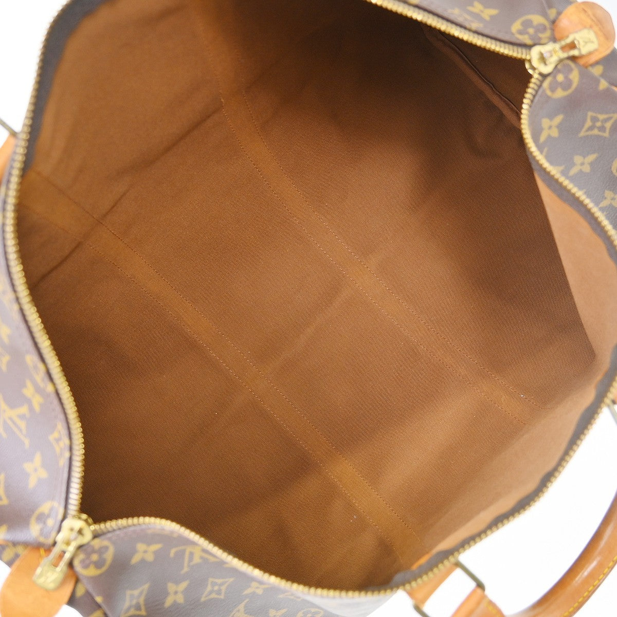 Louis Vuitton Keepall Bag Monogram Canvas Brown Canvas Travel Bag Bag (   )