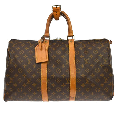 Louis Vuitton Keepall Bag Monogram Canvas Brown Canvas Travel Bag Bag (   )