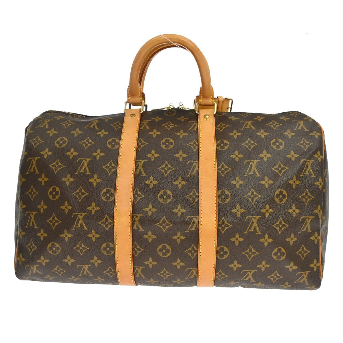 Louis Vuitton Keepall Bag Monogram Canvas Brown Canvas Travel Bag Bag (   )