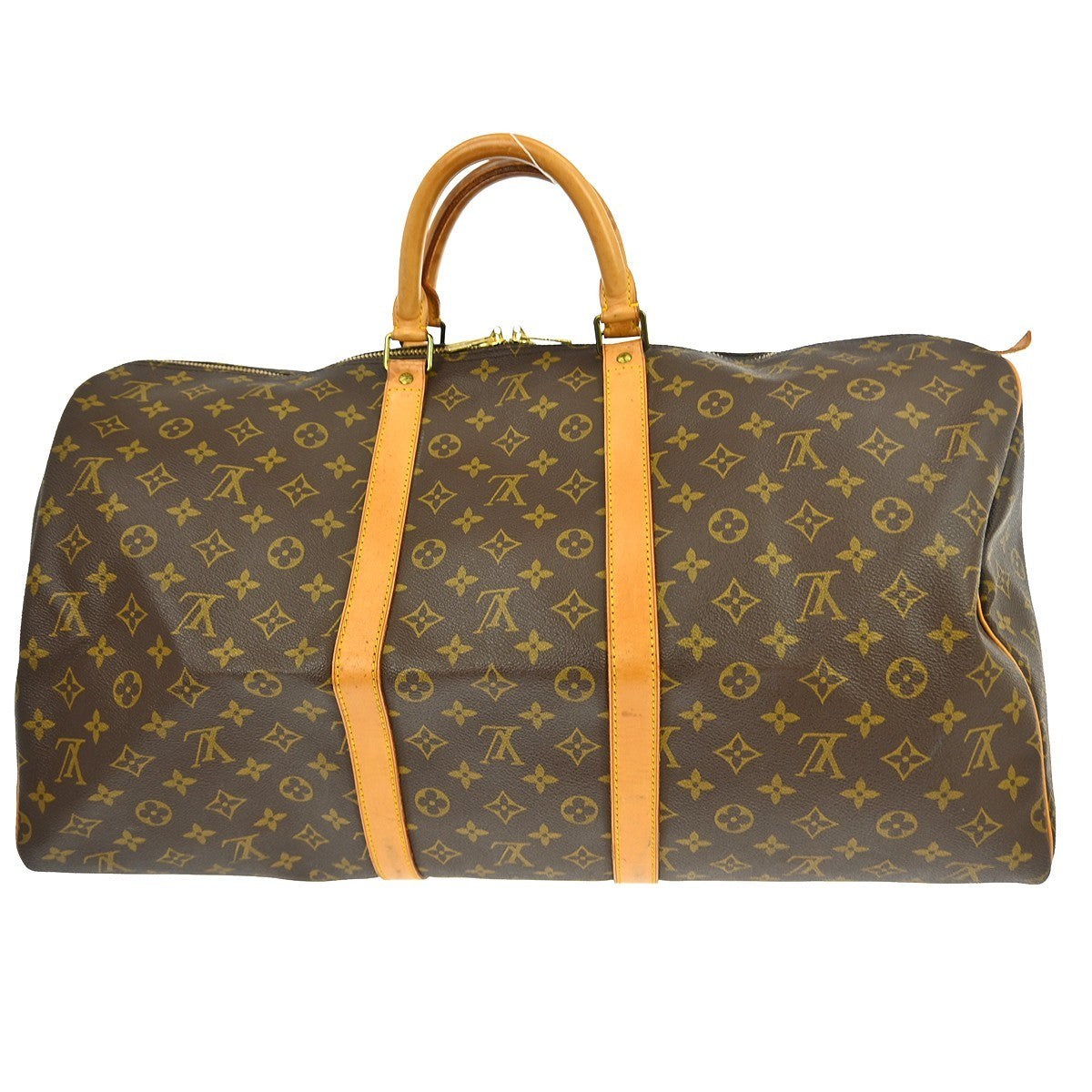Louis Vuitton Keepall Bag Monogram Canvas Brown Canvas Travel Bag Bag (   )