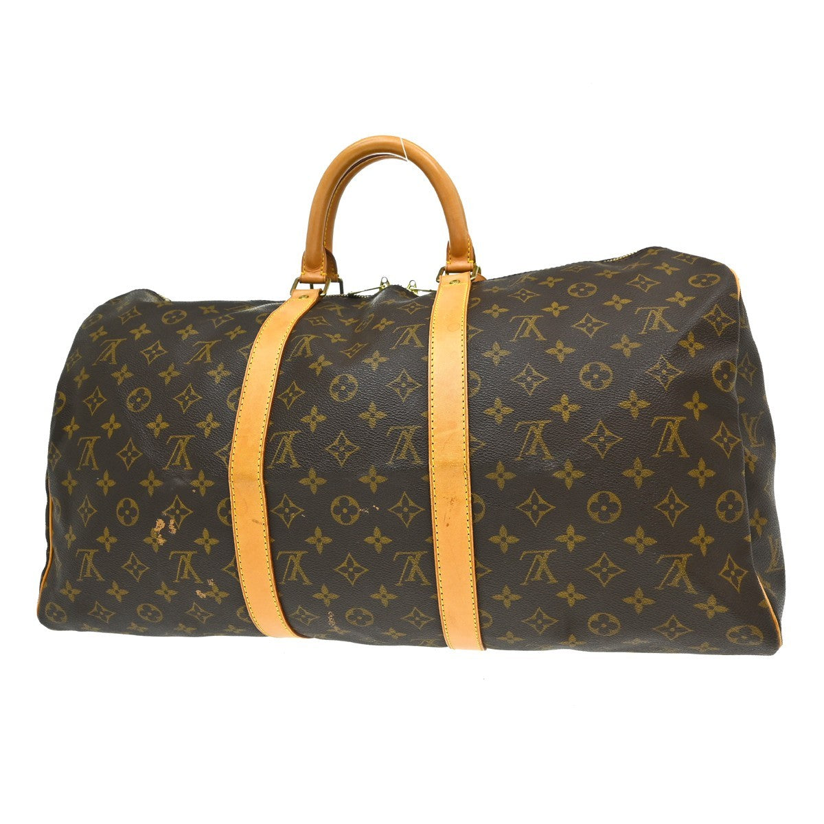 Louis Vuitton Keepall Bag Monogram Canvas Brown Canvas Travel Bag Bag (   )