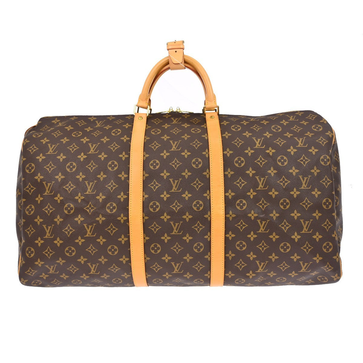 Louis Vuitton Keepall Bag Monogram Canvas Brown Canvas Travel Bag Bag (   )