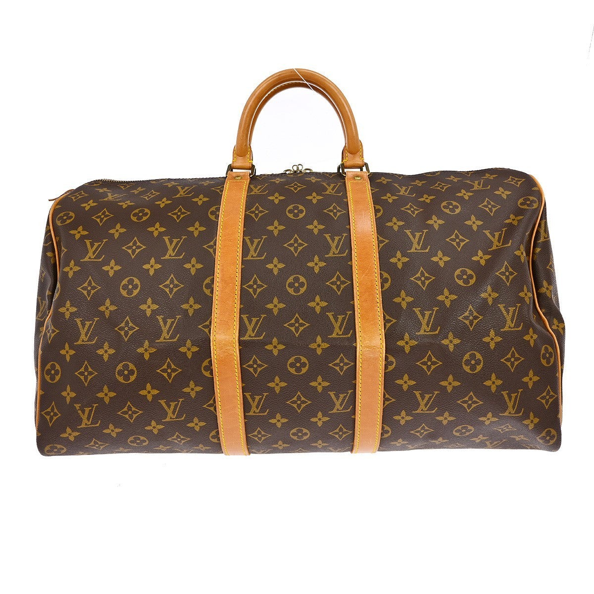 Louis Vuitton Keepall Bag Monogram Canvas Brown Canvas Travel Bag Bag (   )