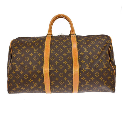 Louis Vuitton Keepall Bag Monogram Canvas Brown Canvas Travel Bag Bag (   )