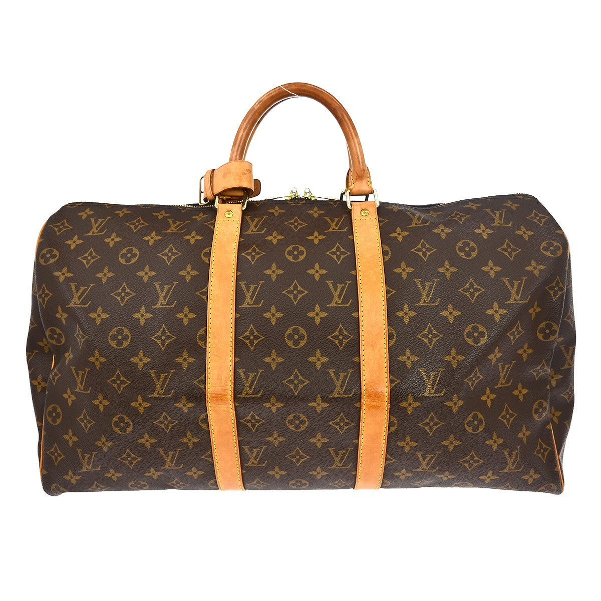 Louis Vuitton Keepall Bag Monogram Canvas Brown Canvas Travel Bag Bag (   )