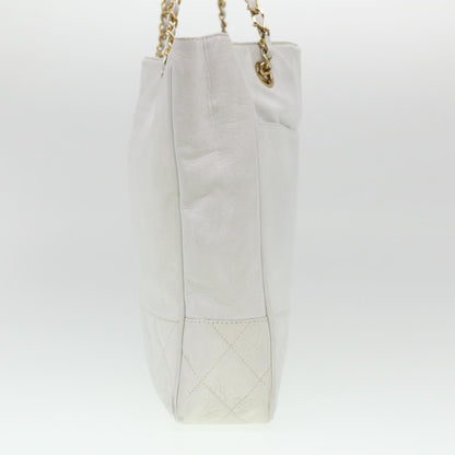 Chanel Vintage Shopping Tote Lambskin White Leather Shoulder Bag Bag (   )