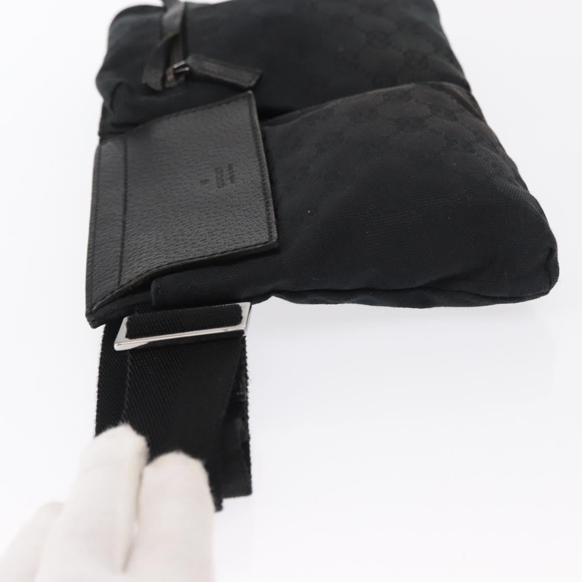Gucci Vintage Double Belt Bag Gg Canvas With Leather Black Canvas Clutche & Pouche Bag (   )