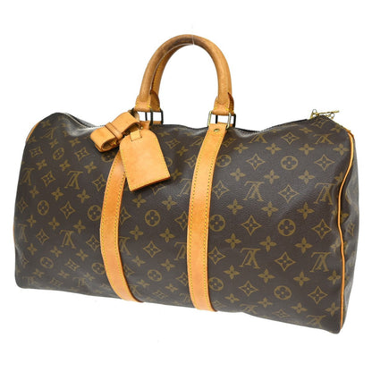 Louis Vuitton Keepall Bag Monogram Canvas Brown Canvas Travel Bag Bag (   )