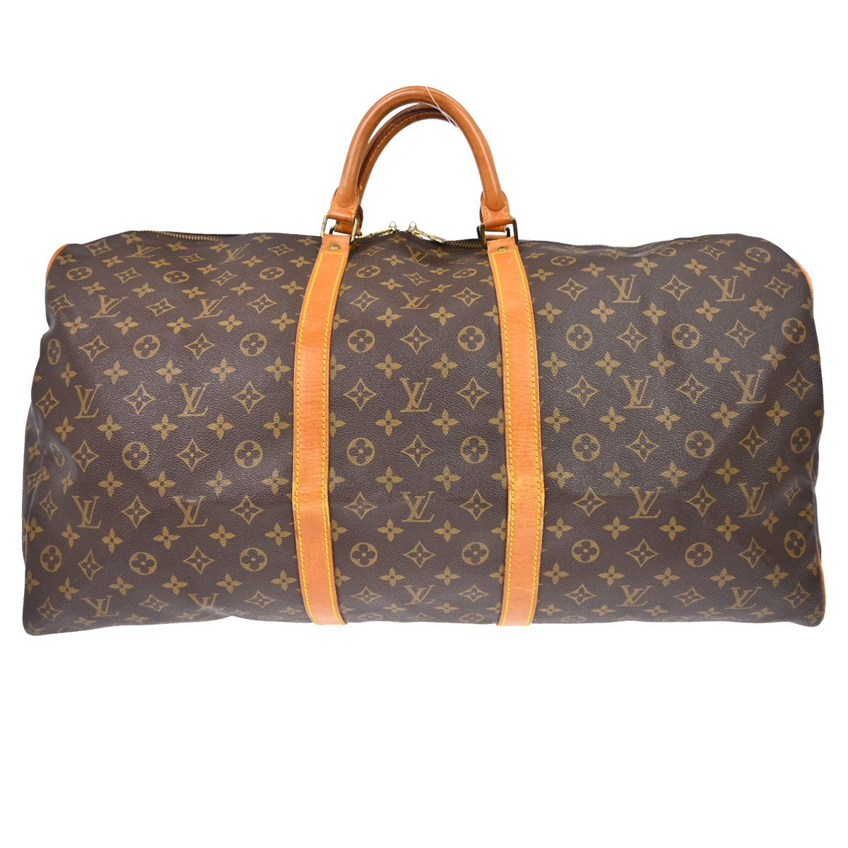 Louis Vuitton Keepall Bag Monogram Canvas Brown Canvas Travel Bag Bag (   )
