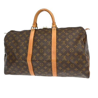 Louis Vuitton Keepall Bag Monogram Canvas Brown Canvas Travel Bag Bag (   )