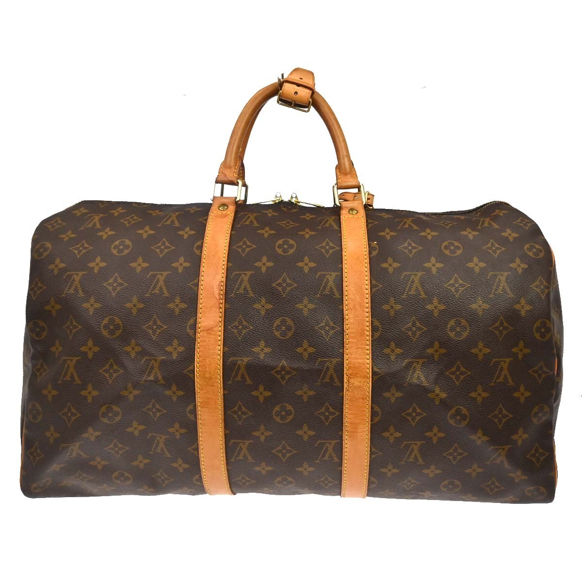 Louis Vuitton Keepall Bag Monogram Canvas Brown Canvas Travel Bag Bag (   )
