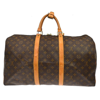 Louis Vuitton Keepall Bag Monogram Canvas Brown Canvas Travel Bag Bag (   )