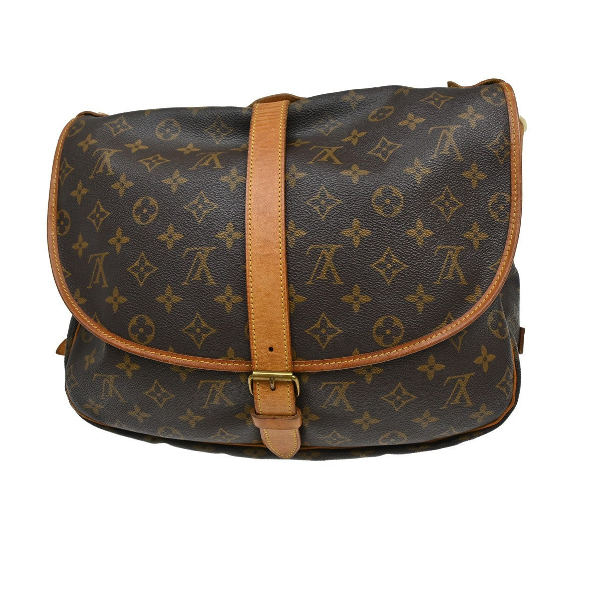 Louis Vuitton Saumur Handbag Monogram Canvas Brown Canvas Shoulder Bag Bag (   )