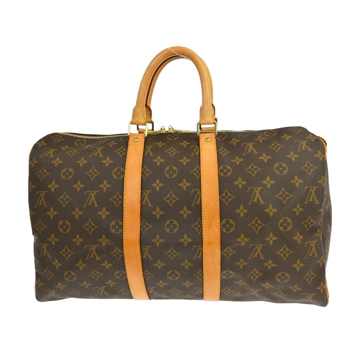 Louis Vuitton Keepall Bag Monogram Canvas Brown Canvas Travel Bag Bag (   )