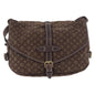 Louis Vuitton Saumur Handbag Mini Lin Brown Canvas Shoulder Bag Bag (   )