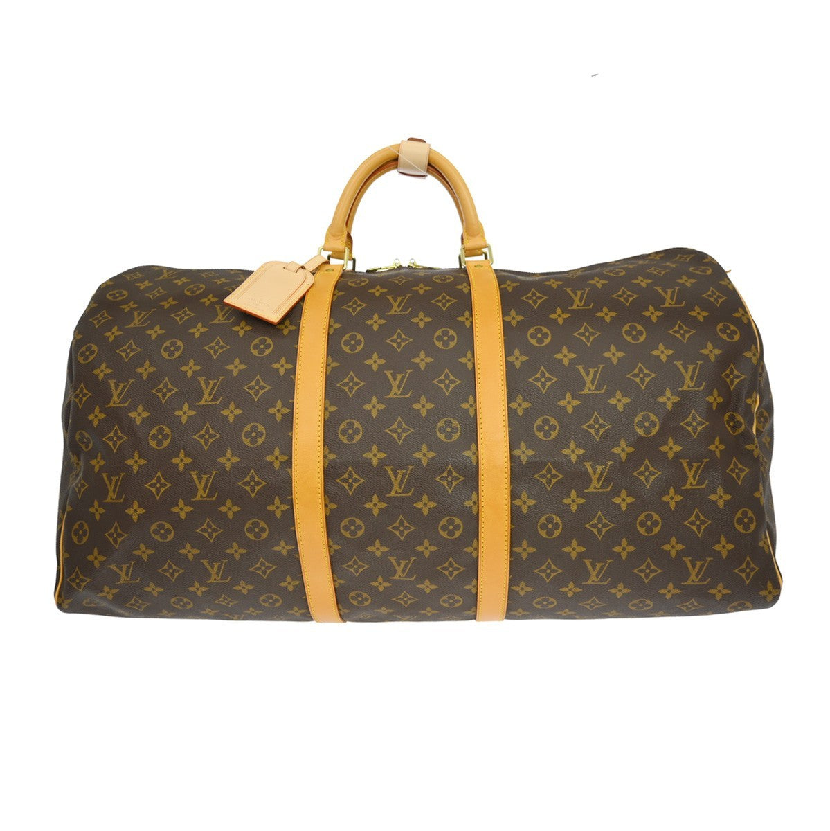Louis Vuitton Keepall Bag Monogram Canvas Brown Canvas Travel Bag Bag (   )