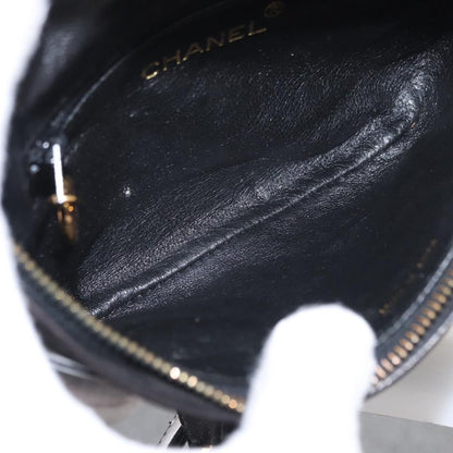 Chanel Vintage Zip Belt Bag Quilted Lambskin Black Patent_Leather Clutche & Pouche Bag (   )