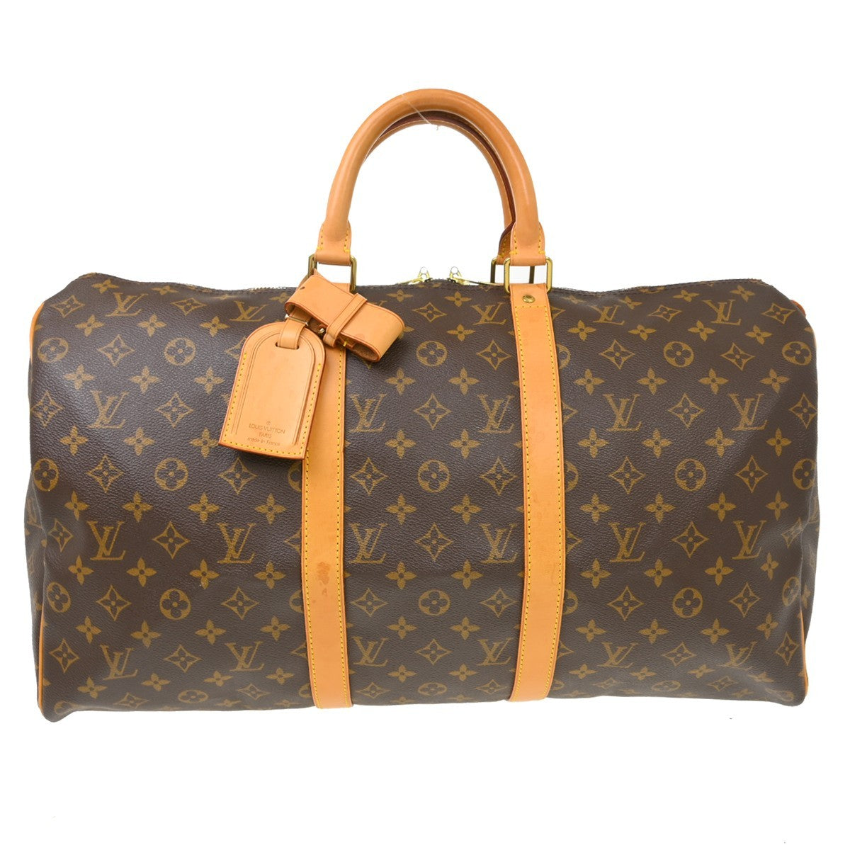 Louis Vuitton Keepall Bag Monogram Canvas Brown Canvas Travel Bag Bag (   )