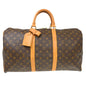 Louis Vuitton Keepall Bag Monogram Canvas Brown Canvas Travel Bag Bag (   )