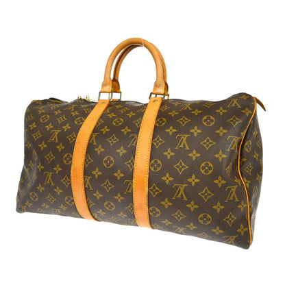 Louis Vuitton Keepall Bag Monogram Canvas Brown Canvas Travel Bag Bag (   )