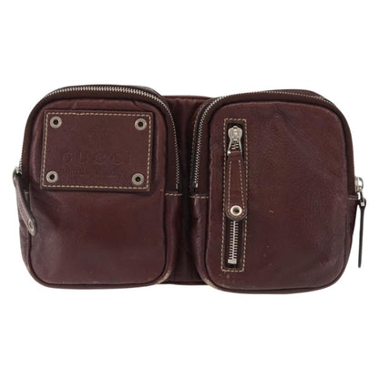 Gucci Belt Bag Leather Burgundy Leather Shoulder Bag Bag (   )