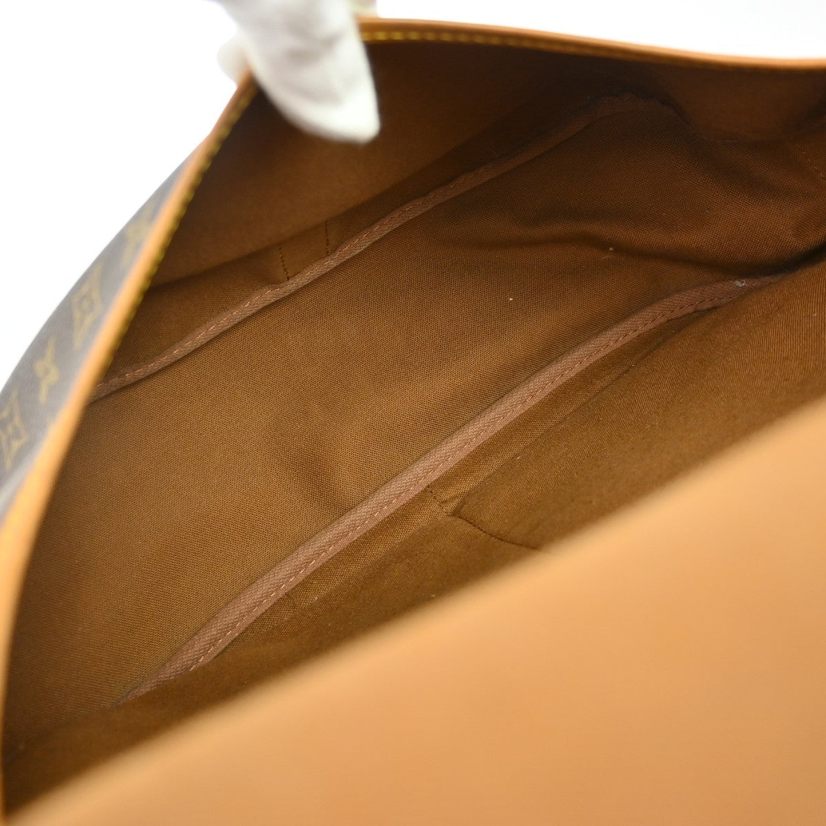 Louis Vuitton Saumur Handbag Monogram Canvas Brown Canvas Shoulder Bag Bag (   )