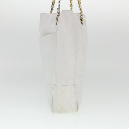 Chanel Vintage Shopping Tote Lambskin White Leather Shoulder Bag Bag (   )