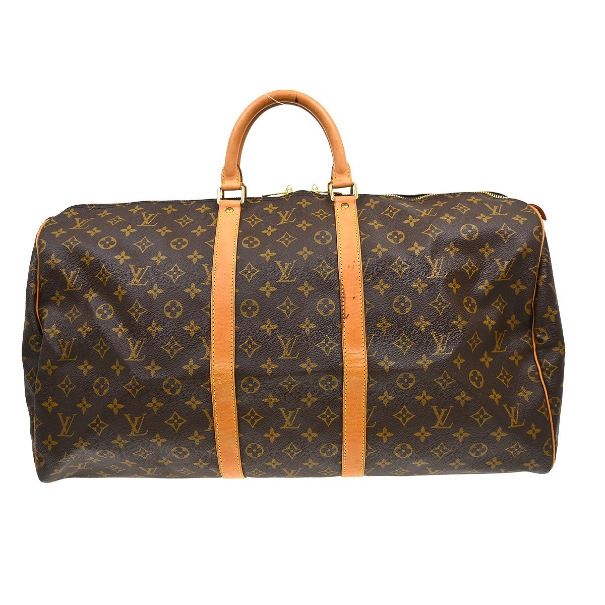 Louis Vuitton Keepall Bag Monogram Canvas Brown Canvas Travel Bag Bag (   )