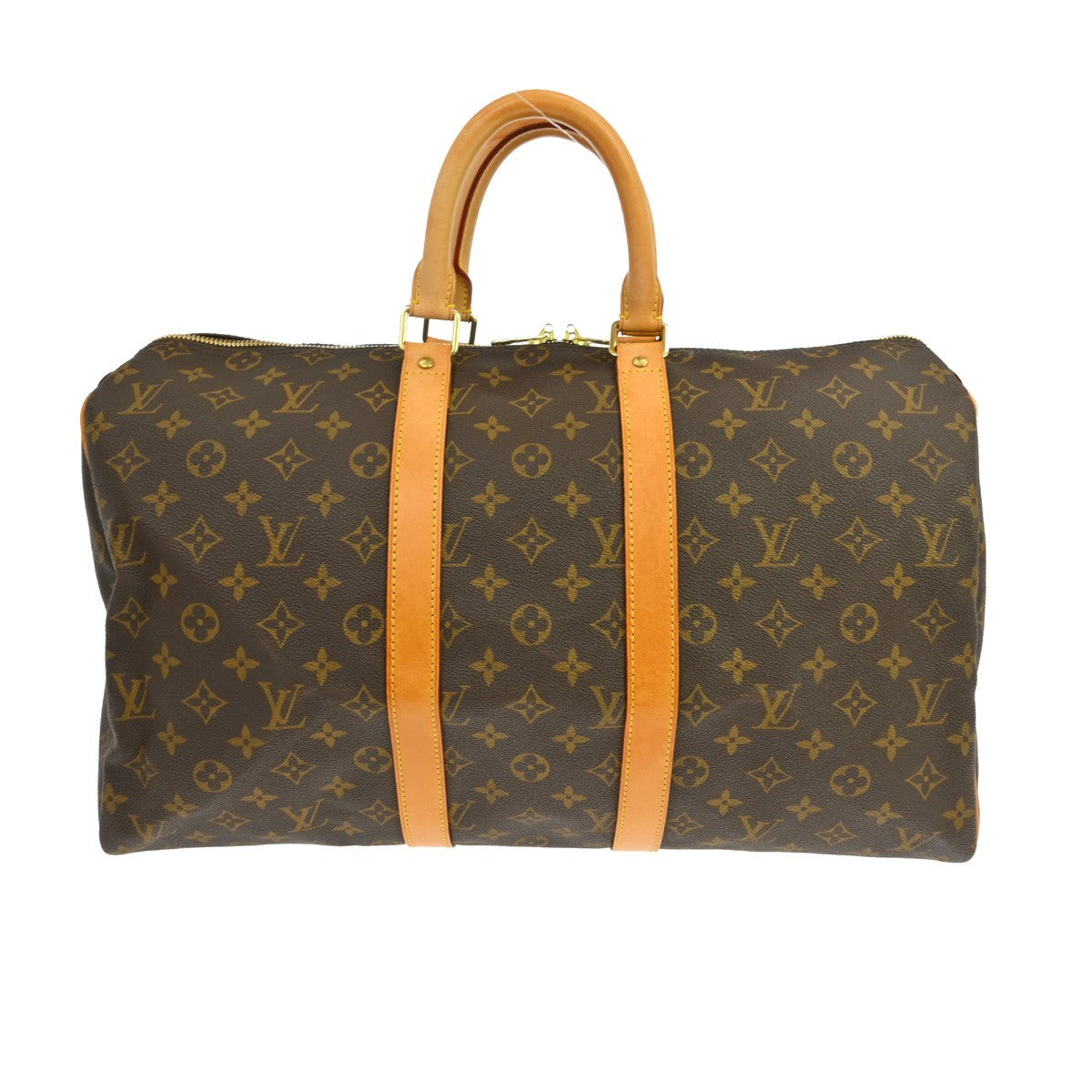 Louis Vuitton Keepall Bag Monogram Canvas Brown Canvas Travel Bag Bag (   )